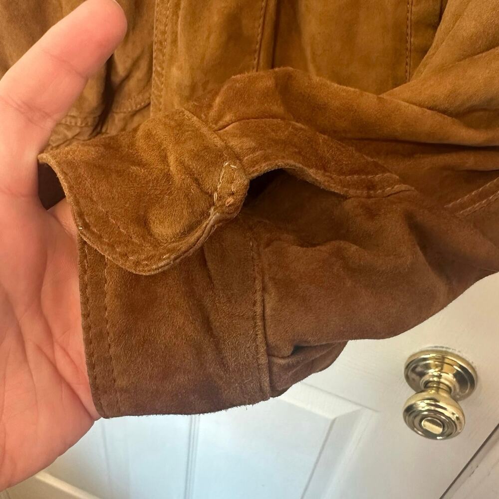 Bally VTG Men’s 100% Real Leather Suede Bomber Jacket Size 42 Brown Italy Made - Picture 6 of 14